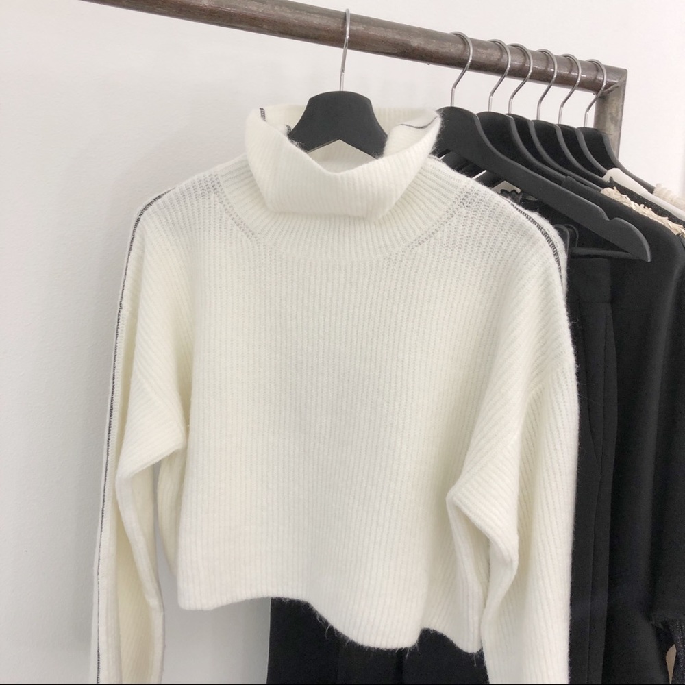 Topshop Roll Neck Crop Sweater